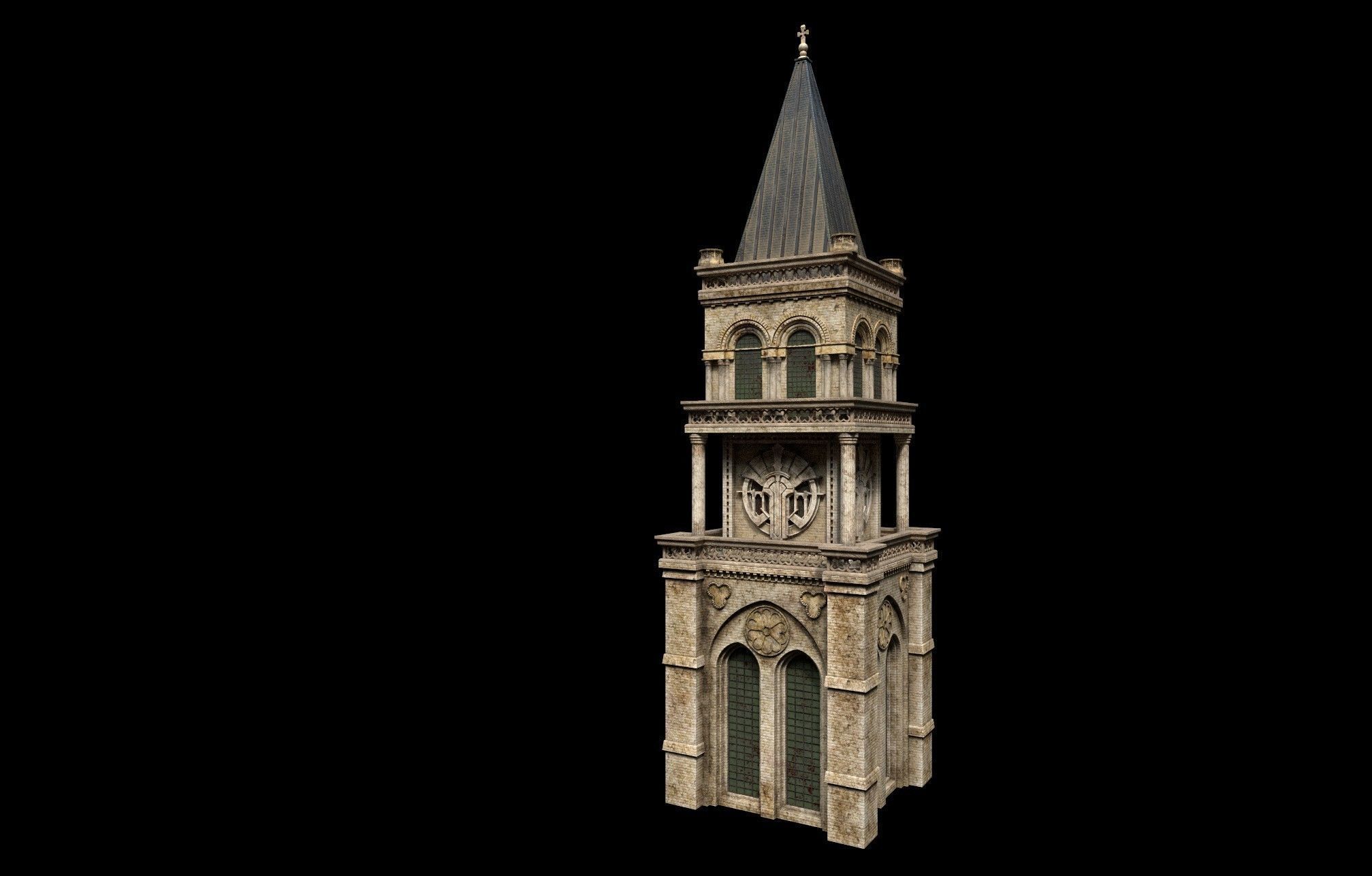 Gothic Tower A 3D model_7