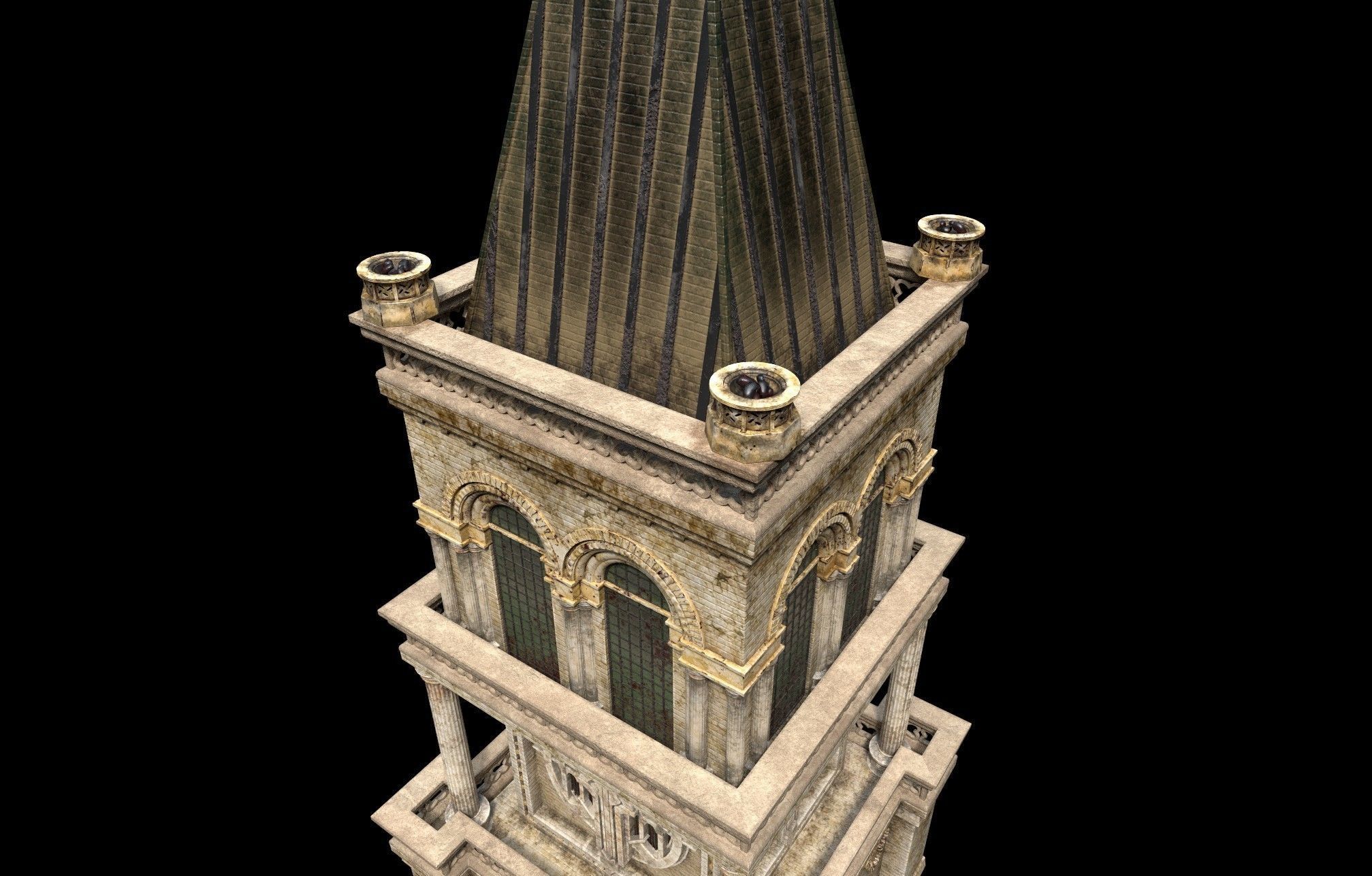 Gothic Tower A 3D model_10