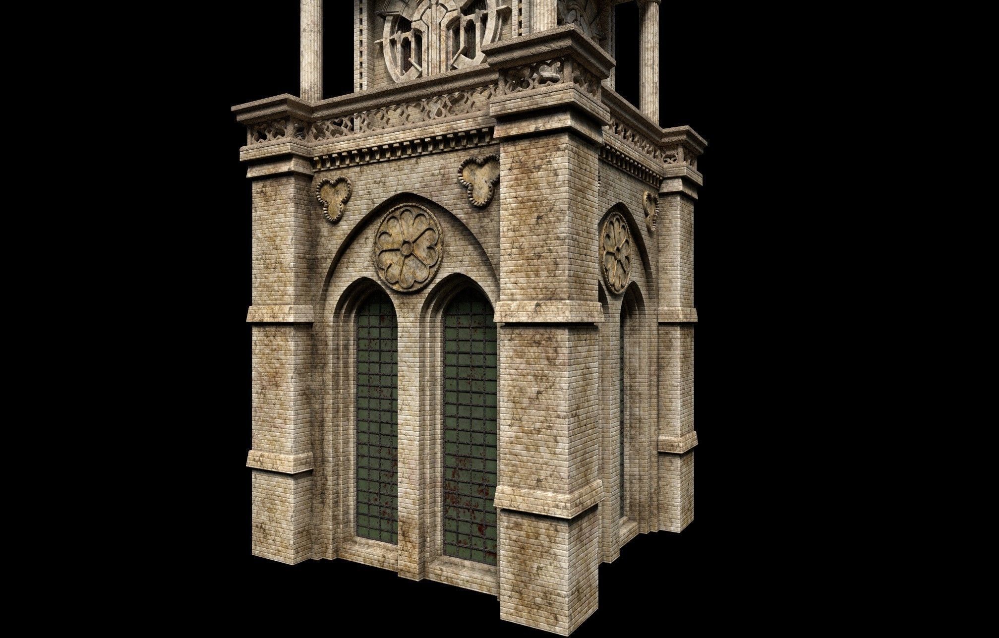 Gothic Tower A 3D model_8