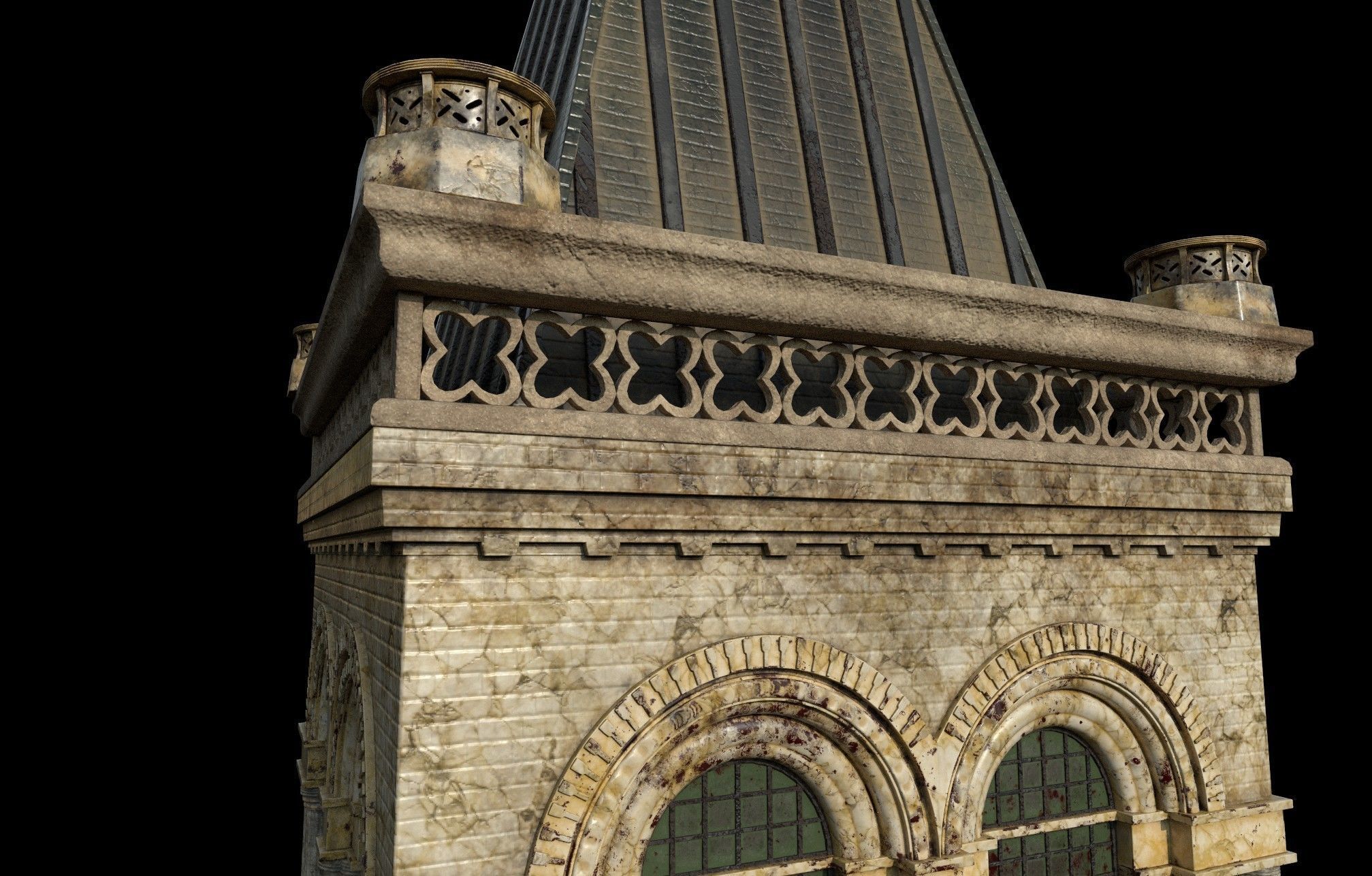 Gothic Tower A 3D model_11
