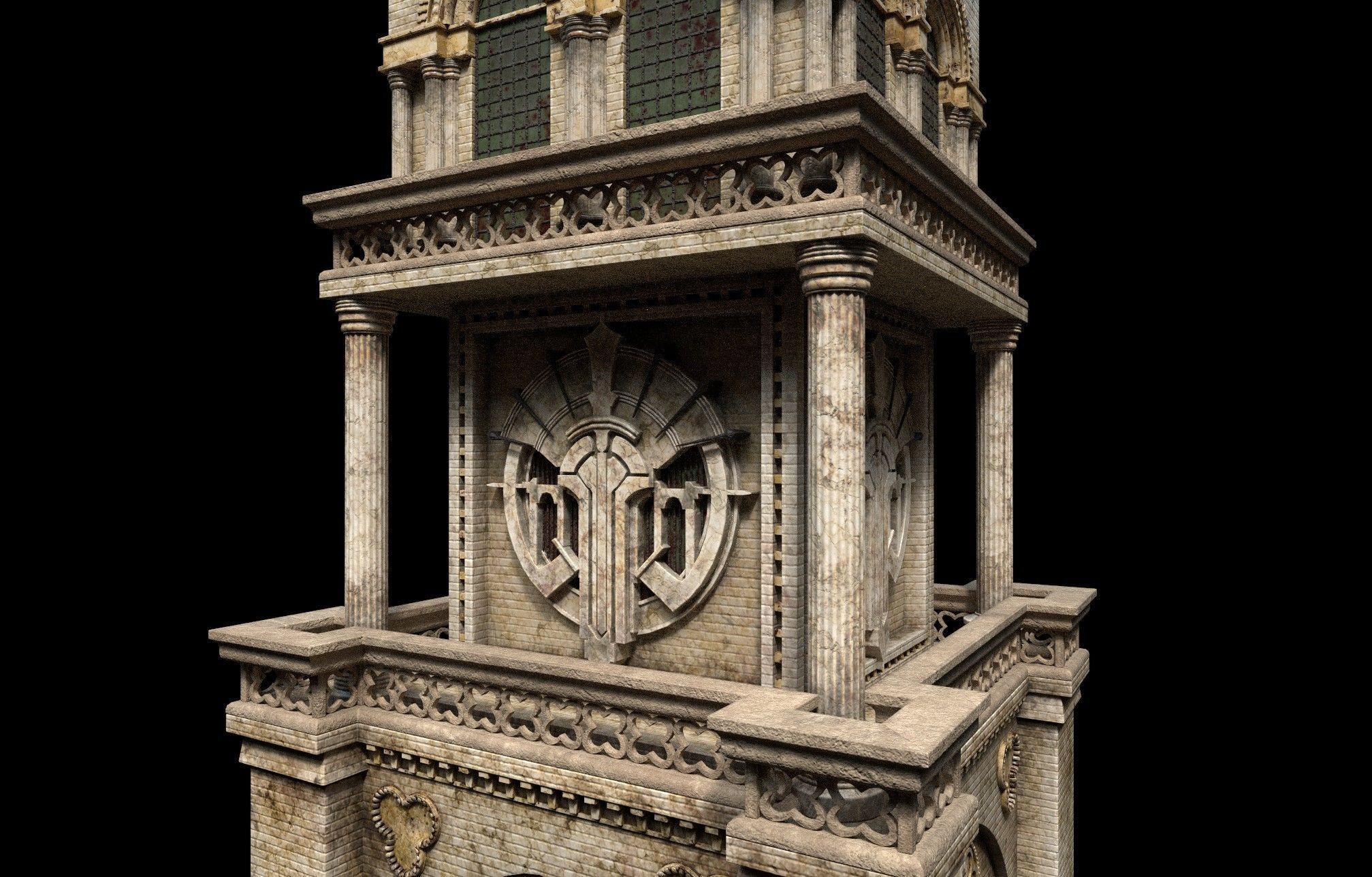 Gothic Tower A 3D model_9
