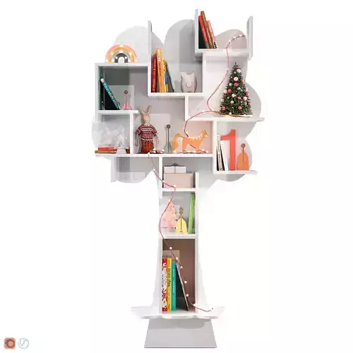 Treeshelf With Decor For Children Room 3D model