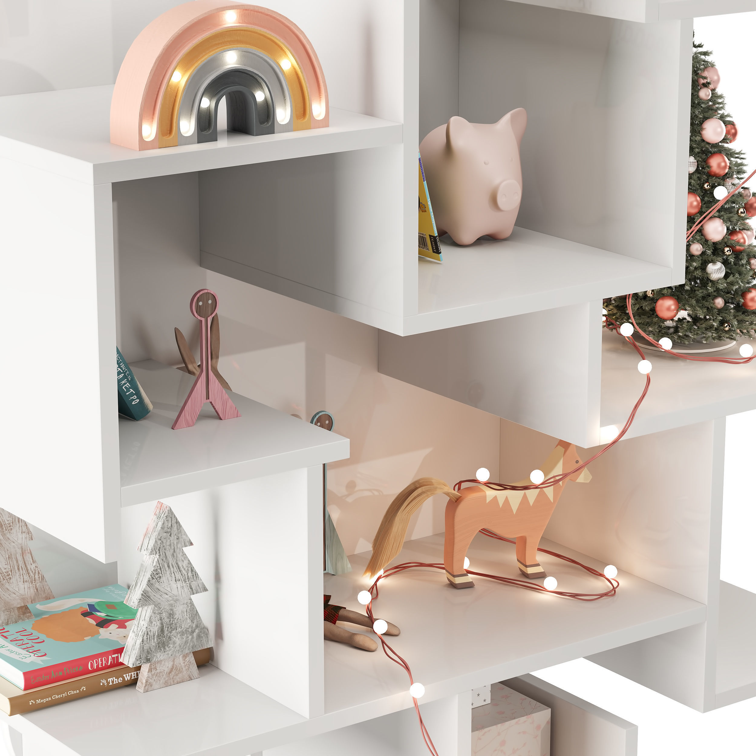 Treeshelf With Decor For Children Room 3D model_3