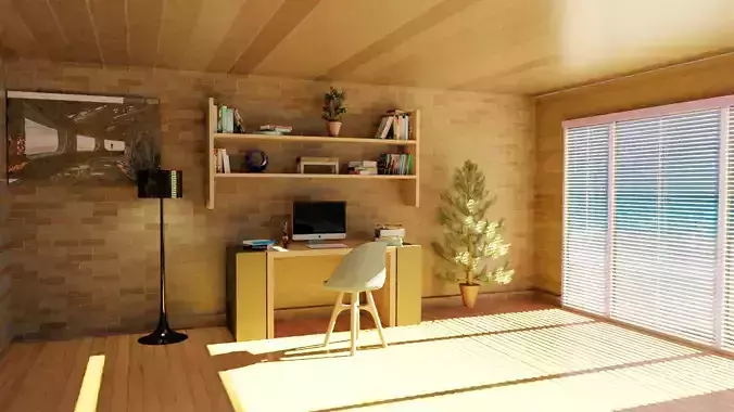Study Room - whole scene 3D model