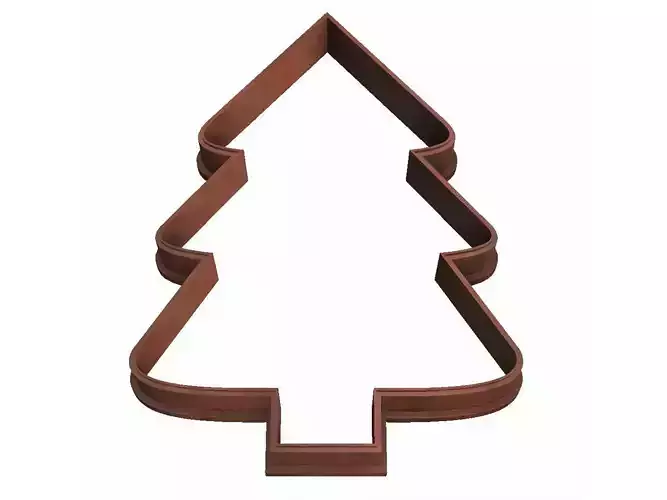 0182 Christmas tree New Year cookie cutter 3D print model