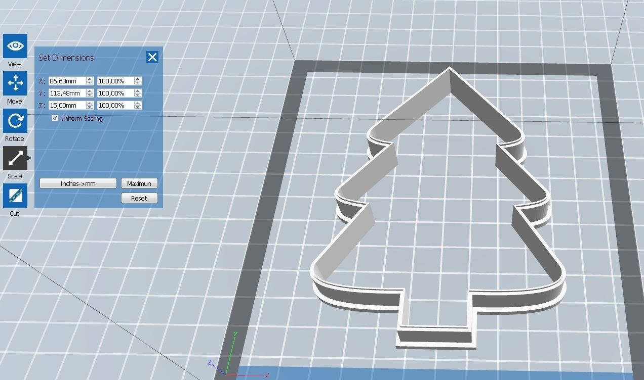 0182 Christmas tree New Year cookie cutter 3D print model_1