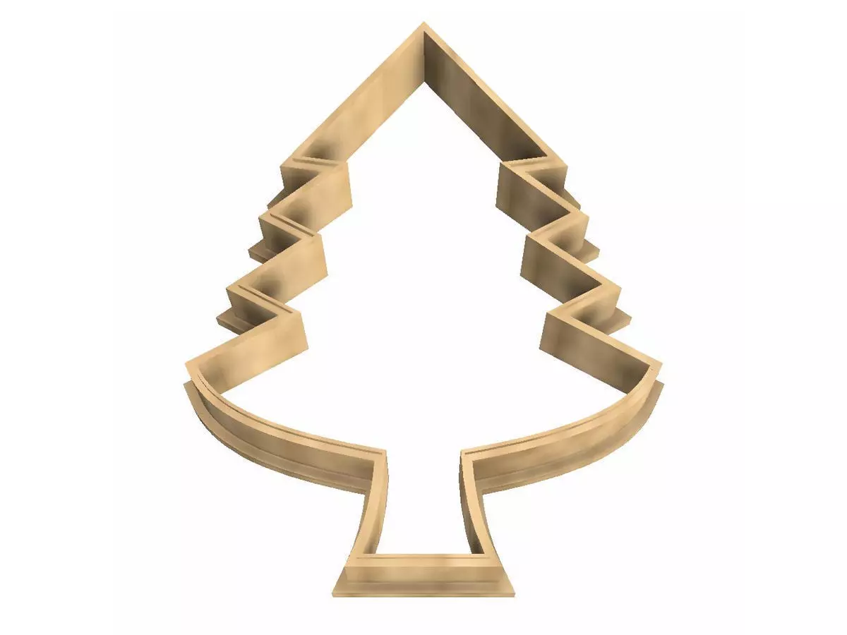 0183 Herringbone New Year cookie cutter 3D print model_0