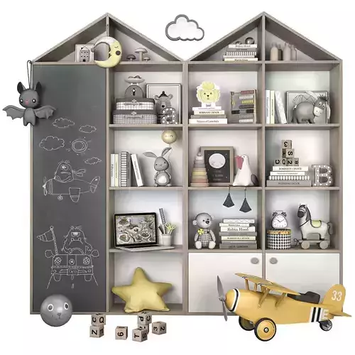 Kids room furniture and decor 1 3D model