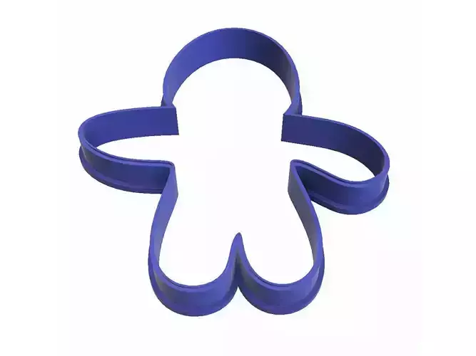 0184 The gingerbread man New Year cookie cutter 3D print model