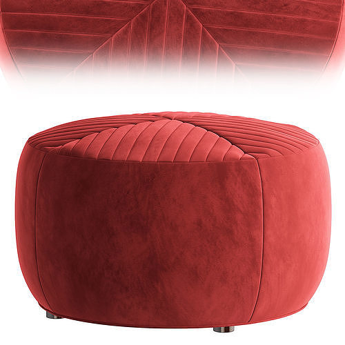 Sicily Tufted Cocktail Ottoman 3D model