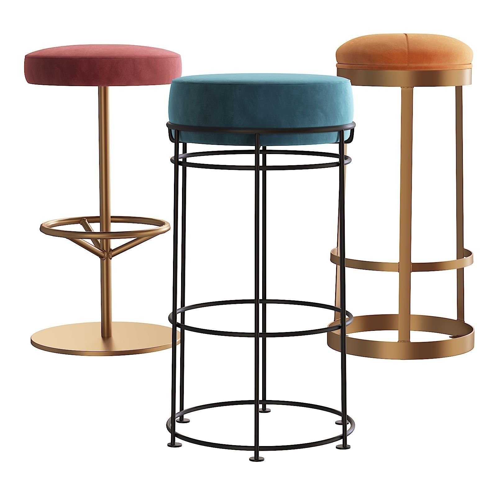 Industry West JAX bar stool 3D model_2