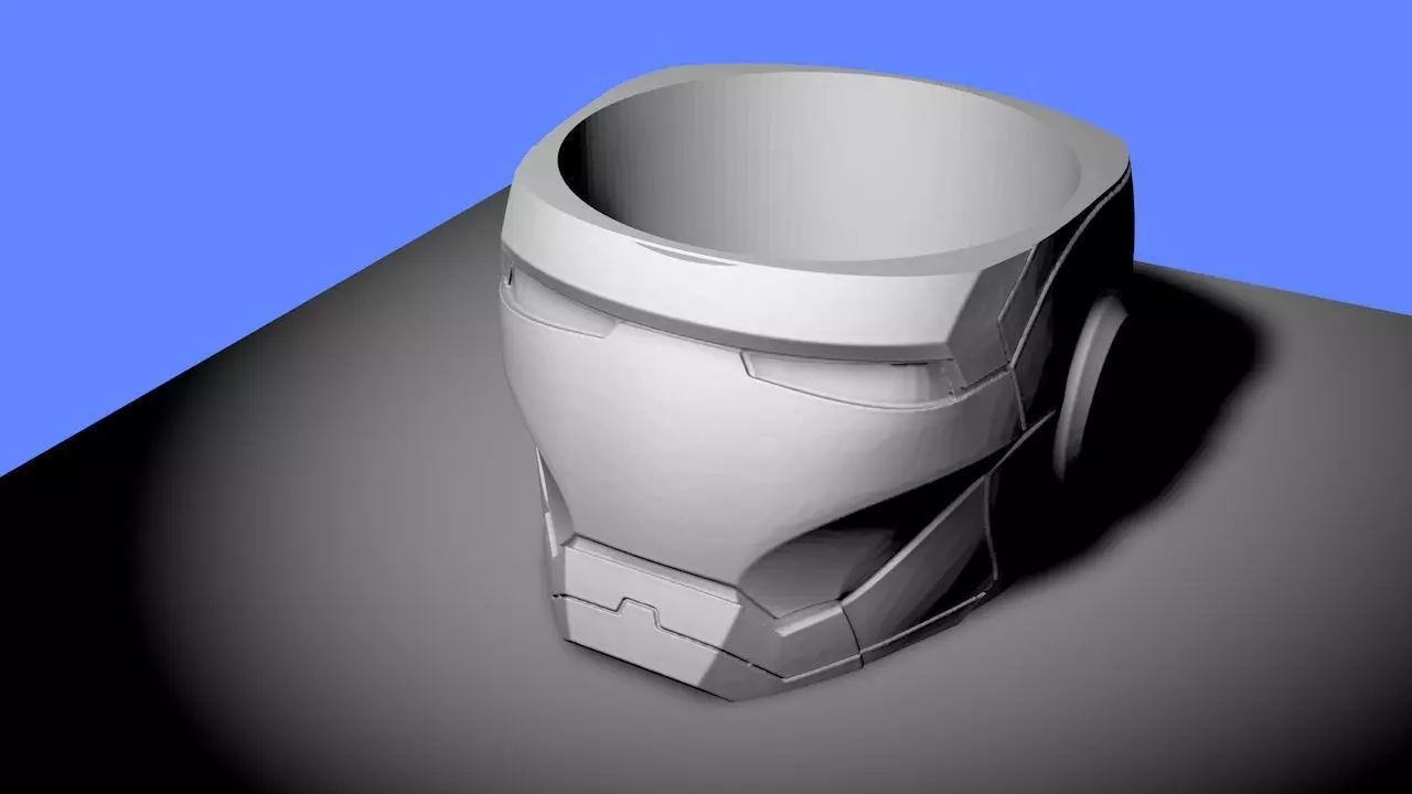 Ornamental flowerpot iron man helmet 3D print model