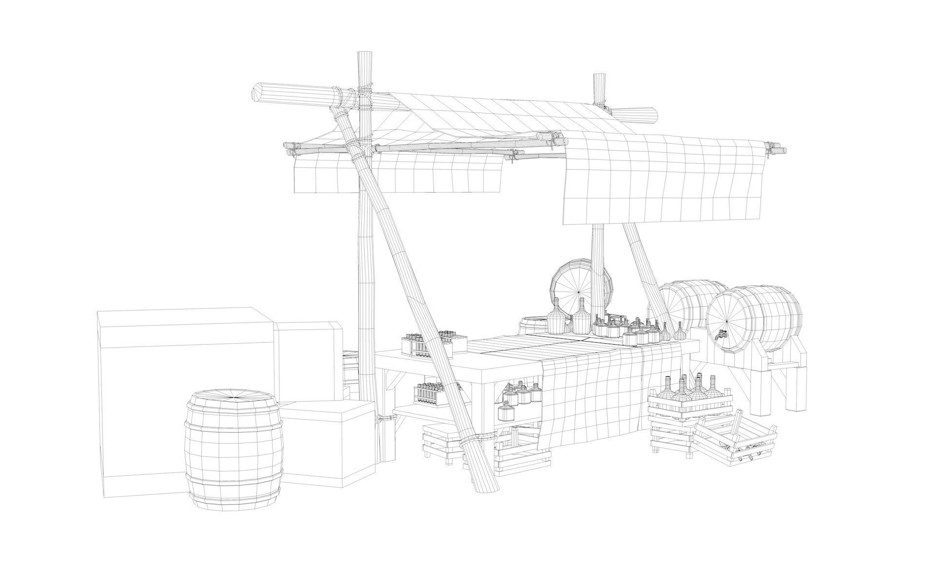 Medieval Alchemy Shop Low Poly include 49 Model Low-poly 3D model_2