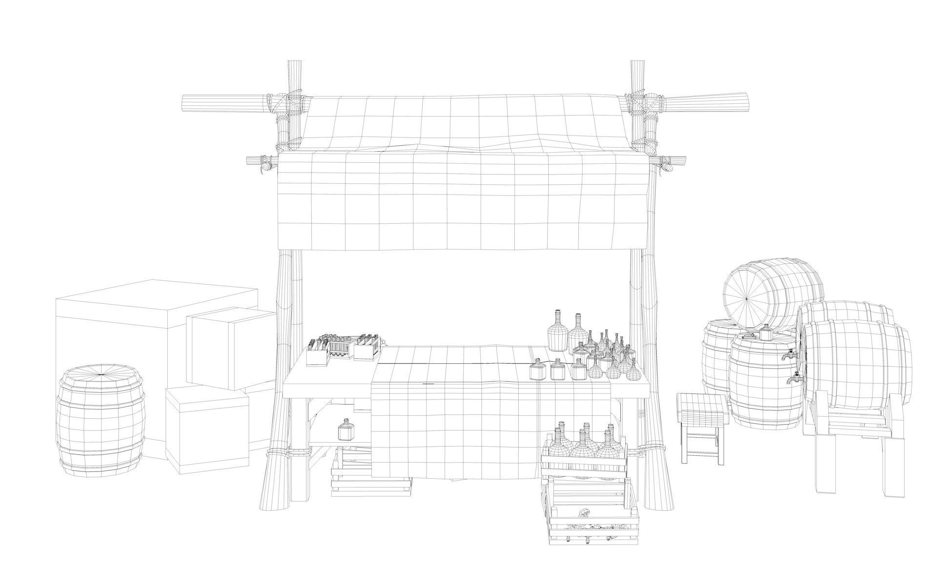 Medieval Alchemy Shop Low Poly include 49 Model Low-poly 3D model_7