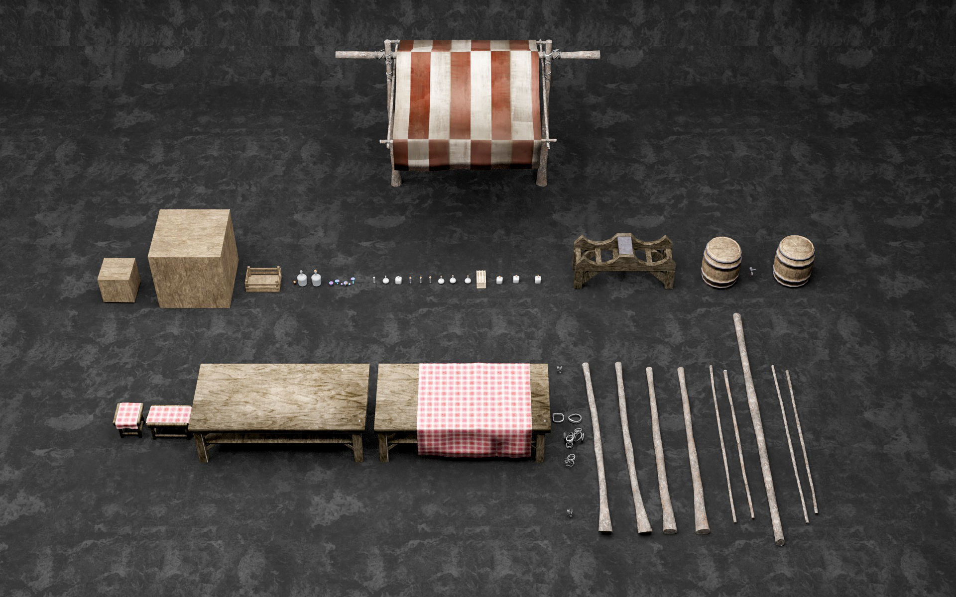 Medieval Alchemy Shop Low Poly include 49 Model Low-poly 3D model_11