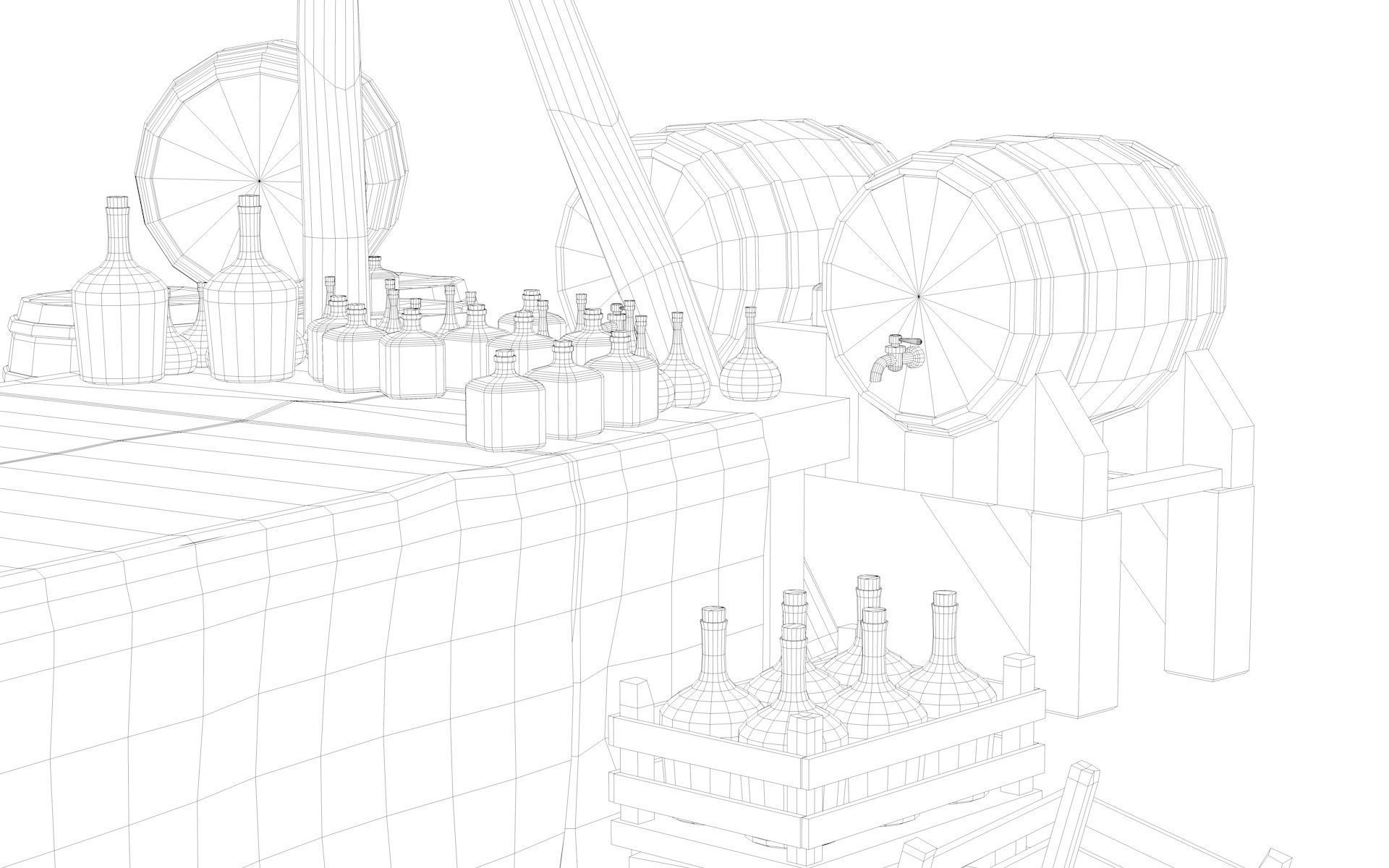 Medieval Alchemy Shop Low Poly include 49 Model Low-poly 3D model_10