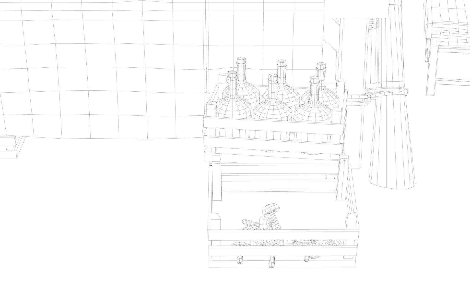 Medieval Alchemy Shop Low Poly include 49 Model Low-poly 3D model_9