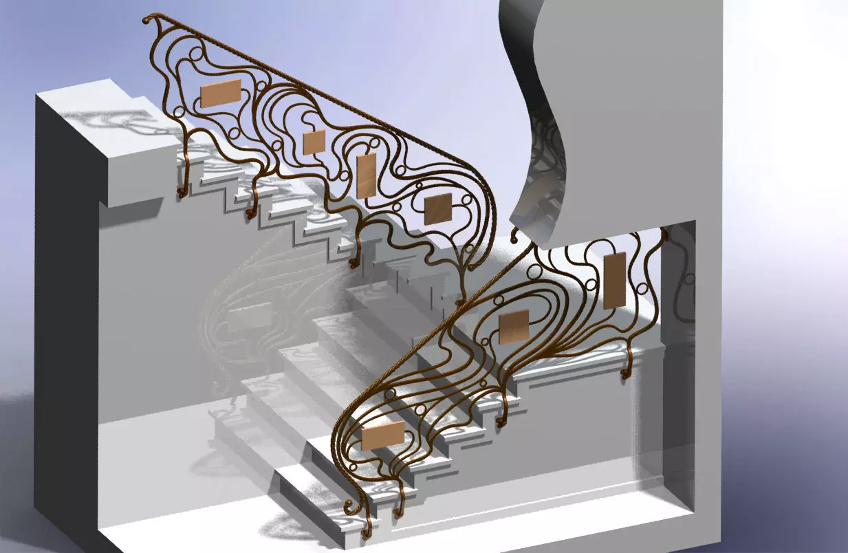 Hand rail decorative 2 3D model_0