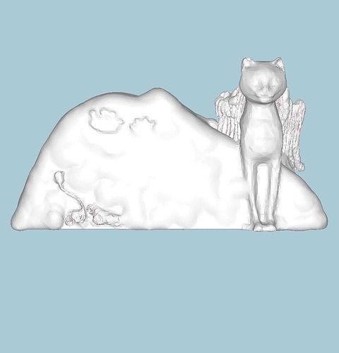MakeIT Angel Cat Monument Sculpture 3D Model 3D model