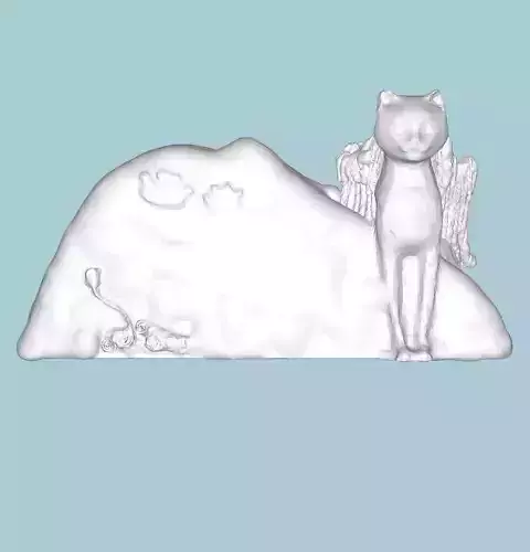 MakeIT Angel Cat Monument Sculpture 3D Model