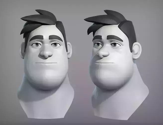 Cartoon male character Harold base mesh 3D model