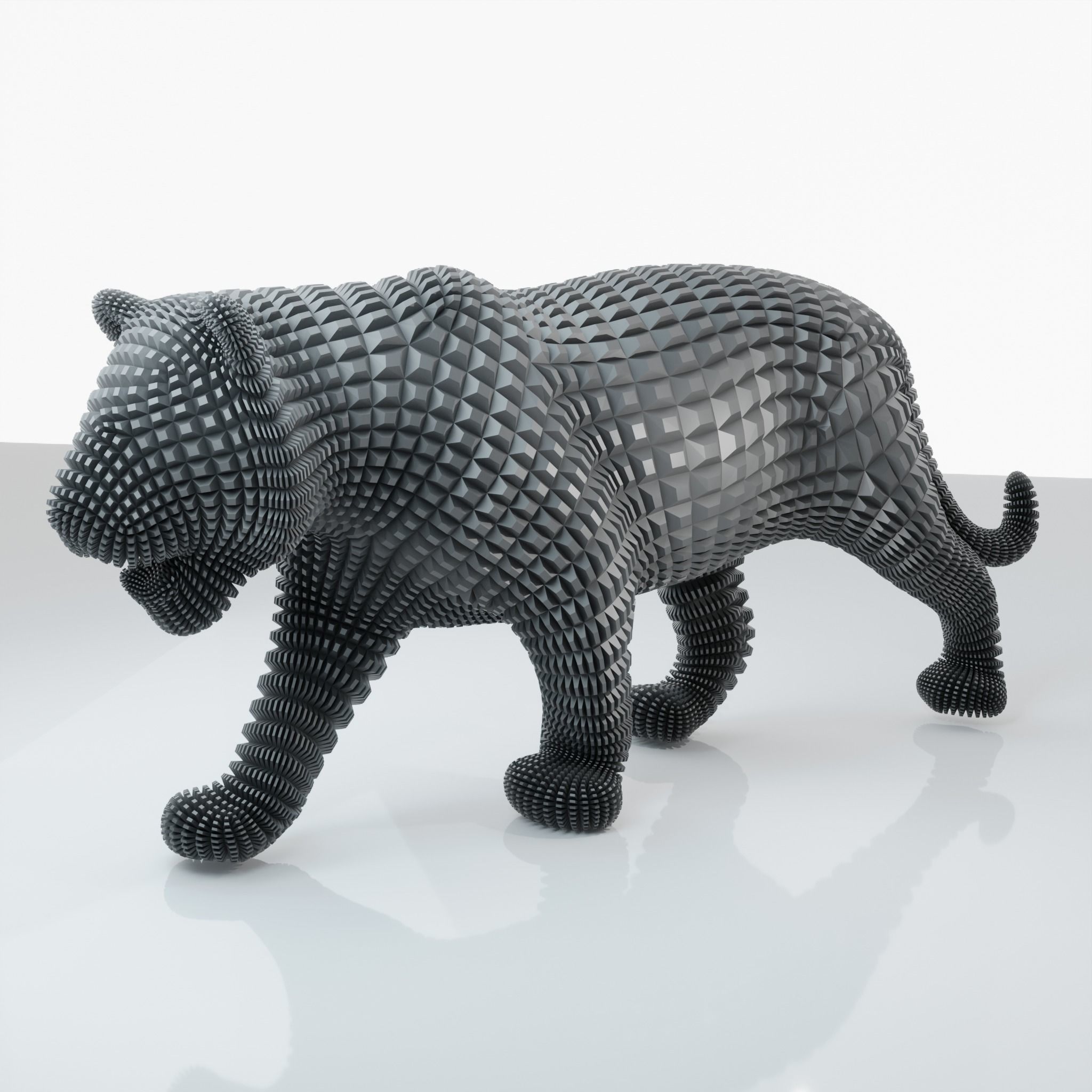 Tiger Abstract Object Wireframe 3D model_2