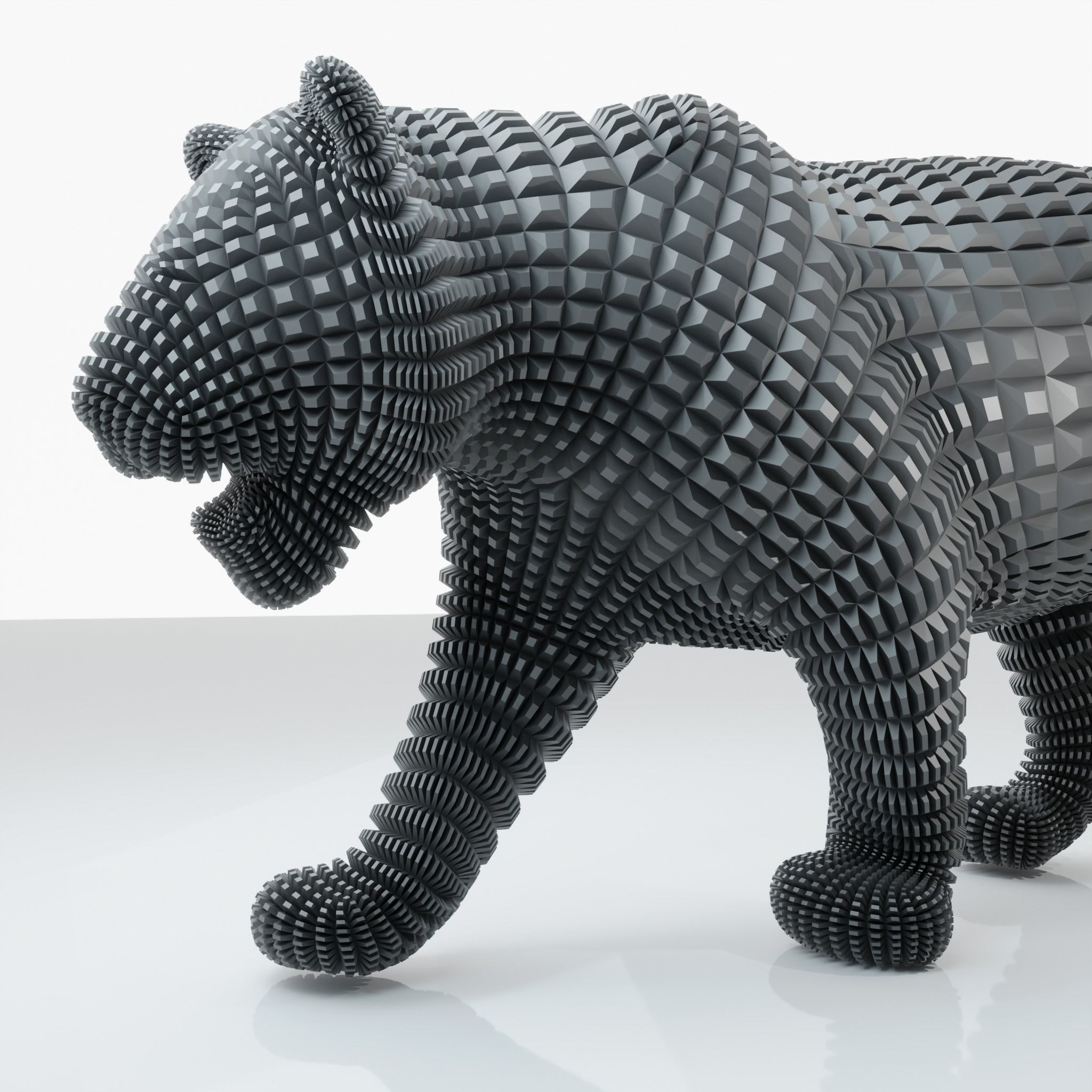 Tiger Abstract Object Wireframe 3D model_3