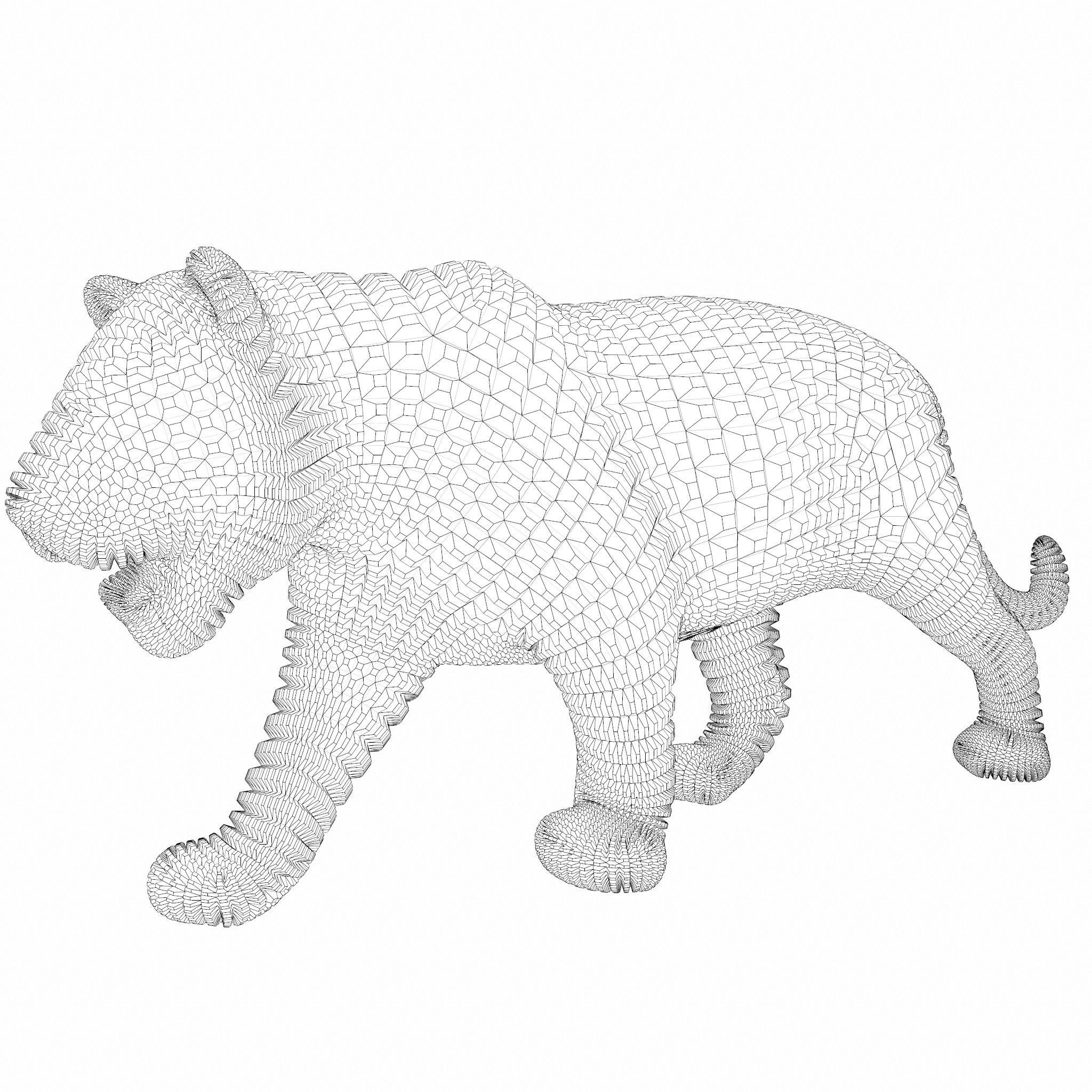 Tiger Abstract Object Wireframe 3D model_6