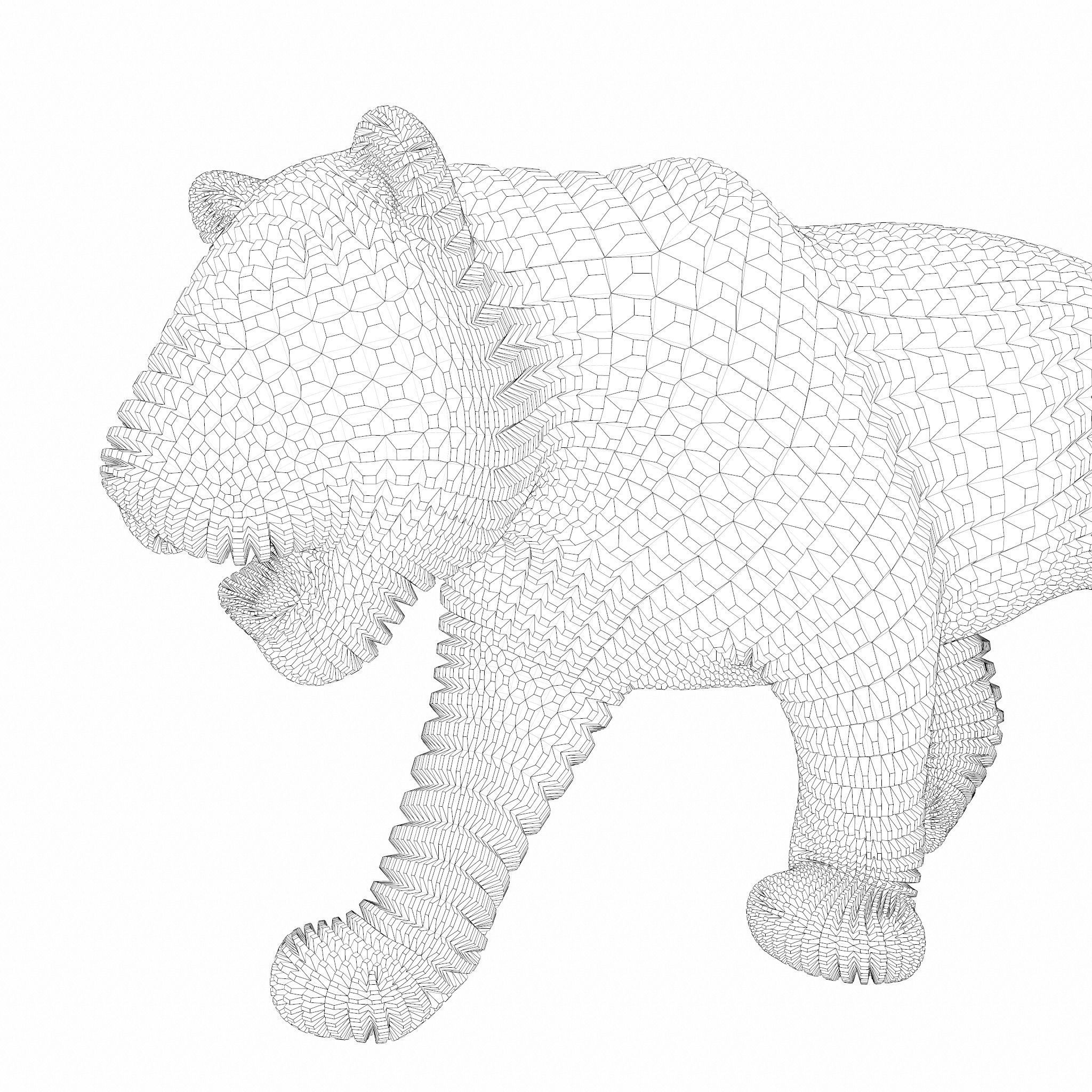 Tiger Abstract Object Wireframe 3D model_7