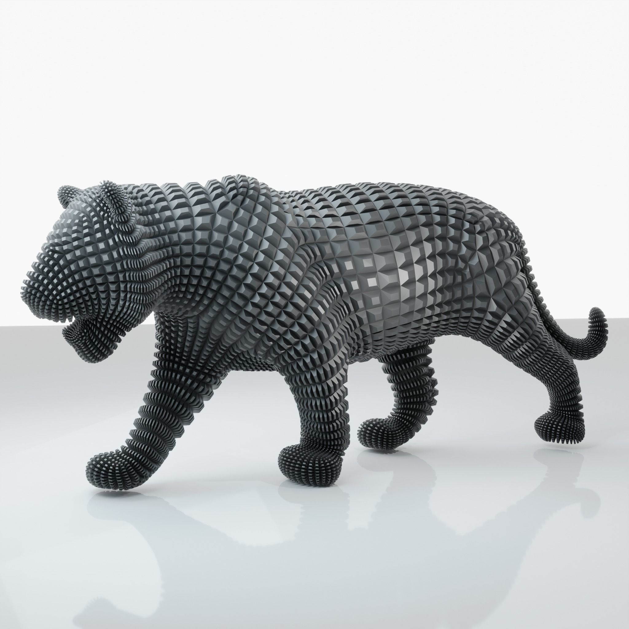 Tiger Abstract Object Wireframe 3D model_4