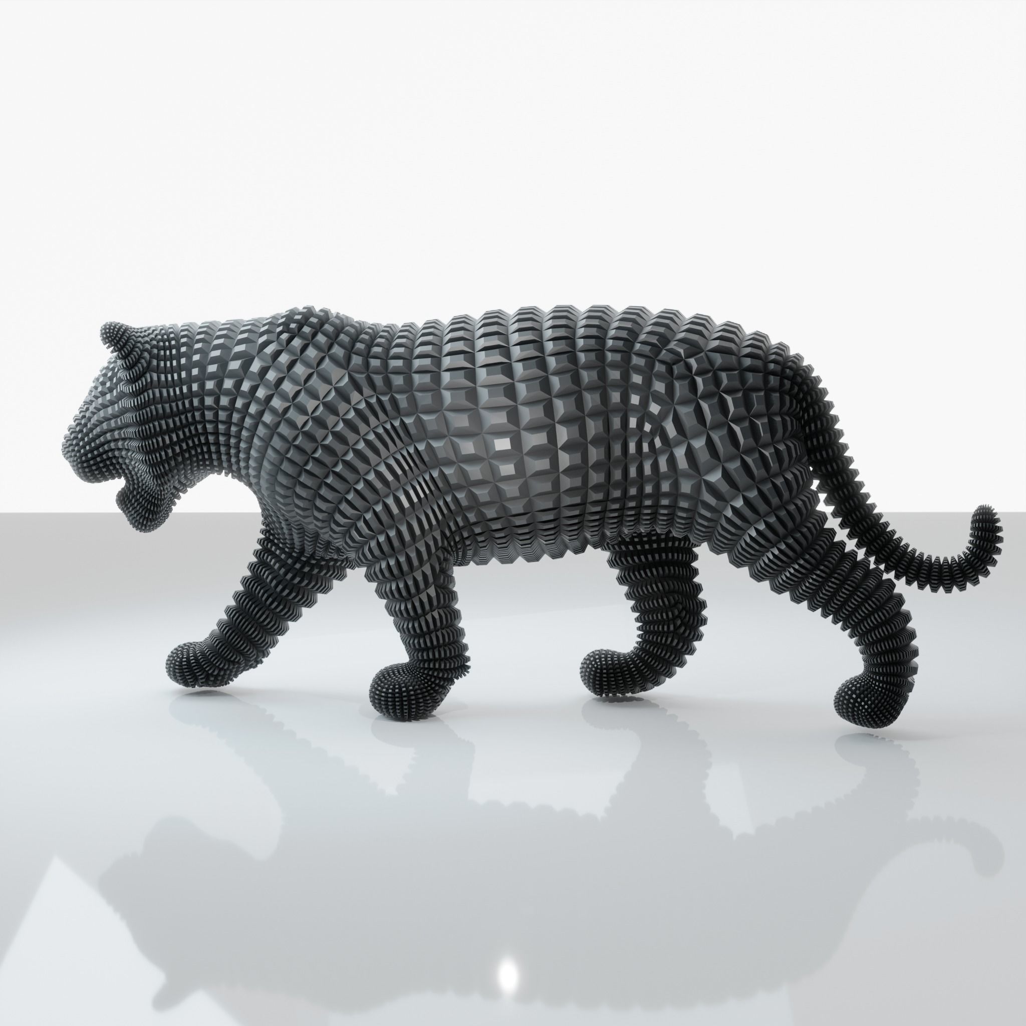 Tiger Abstract Object Wireframe 3D model_1