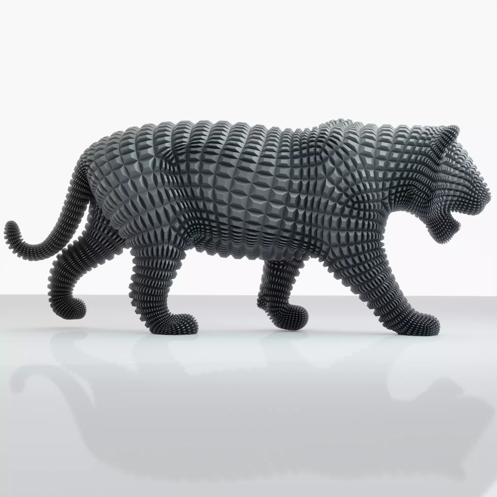 Tiger Abstract Object Wireframe 3D model_0
