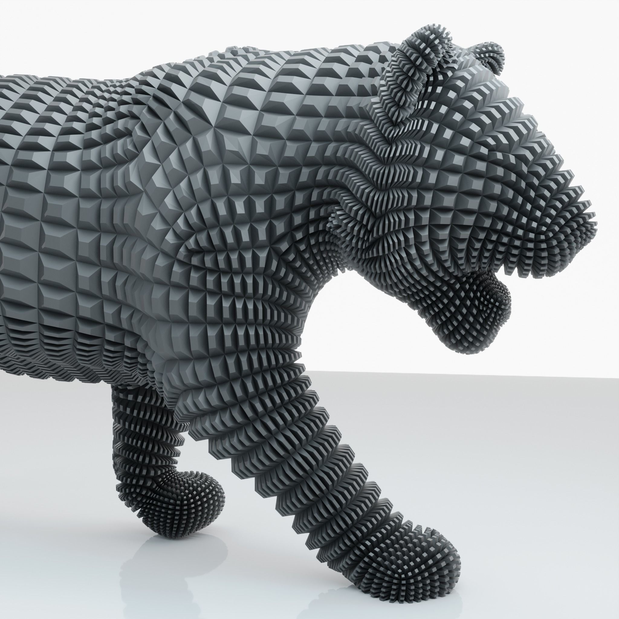 Tiger Abstract Object Wireframe 3D model_5