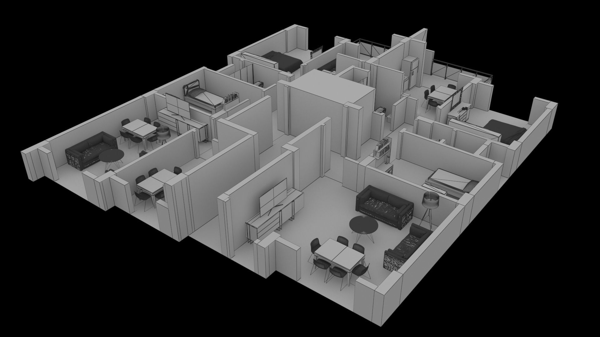 House Plan 3D model_4