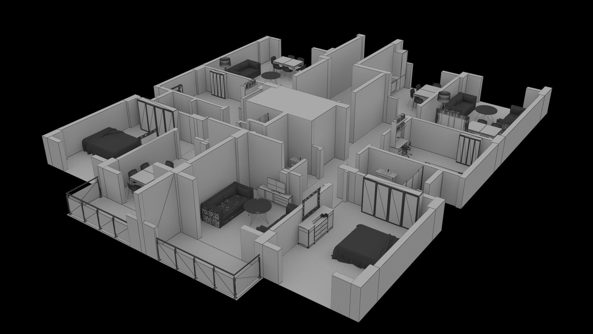 House Plan 3D model_3
