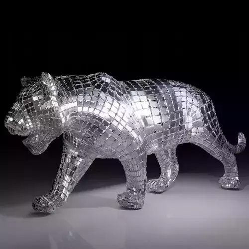 Tiger Abstract Wireframe Metal