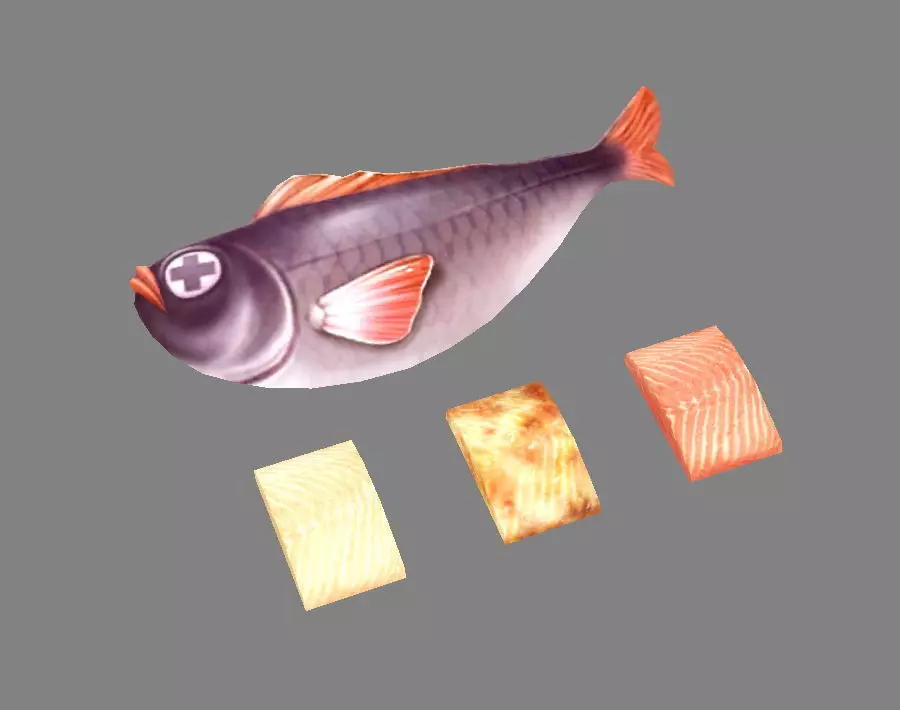 Cartoon fish Low-poly 3D model_0