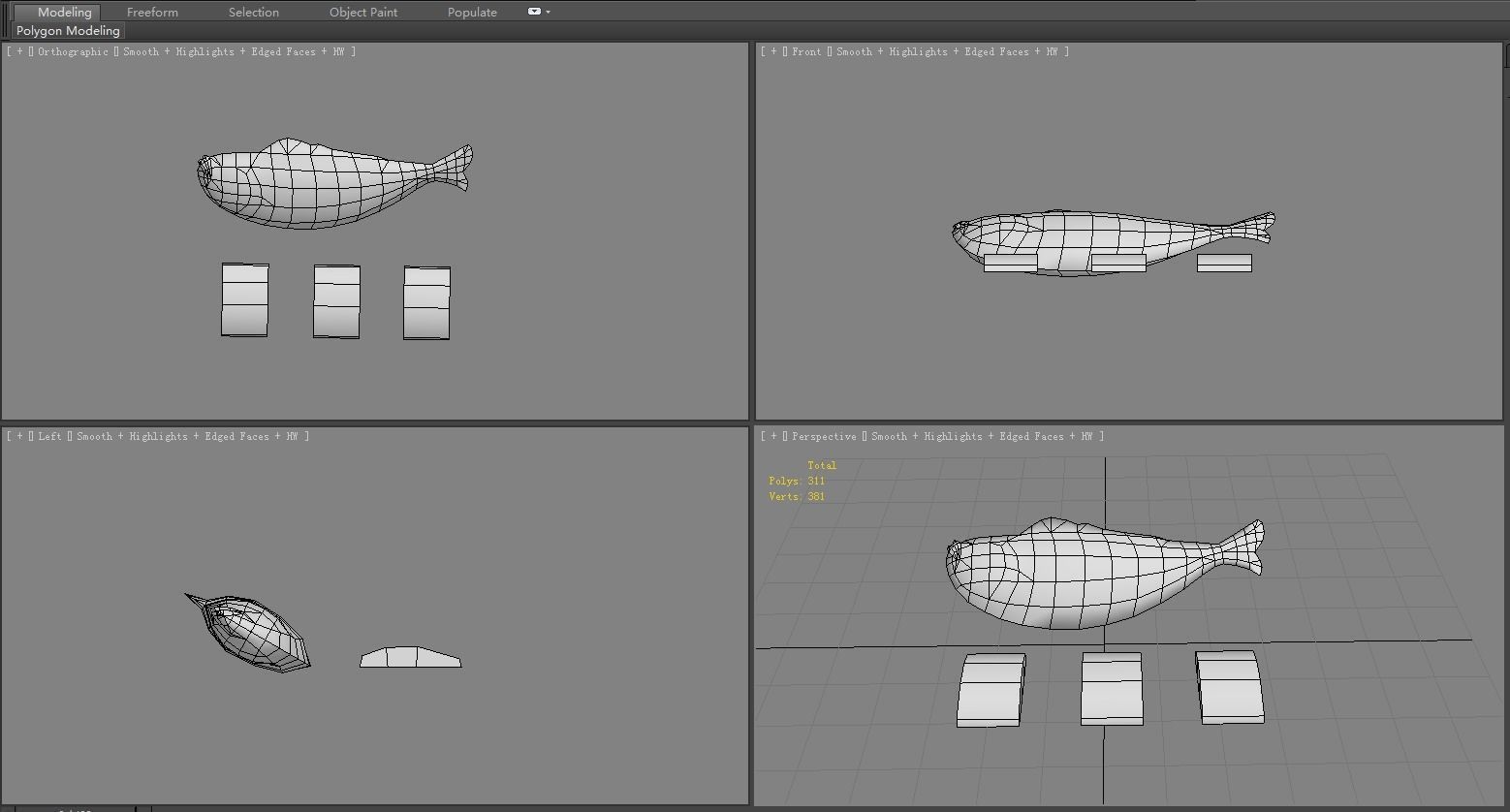 Cartoon fish Low-poly 3D model_5