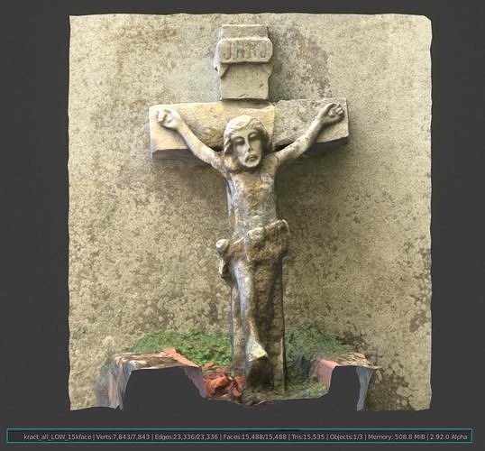 3d scaned model crucifixion of jesus Low-poly 3D model