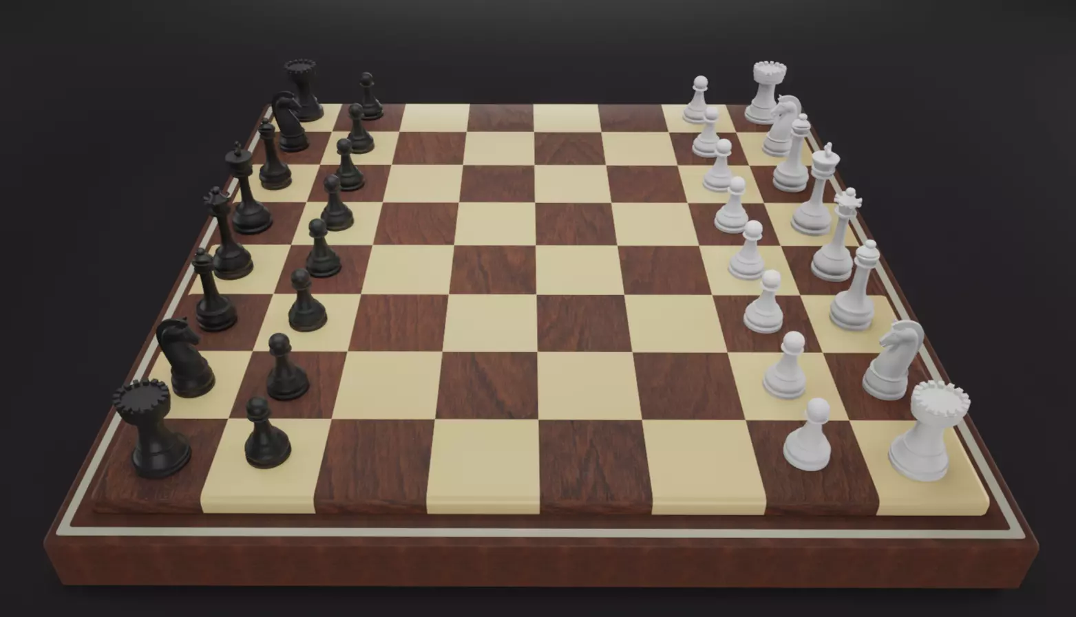 Lowpoly Chess Board 3D Model Low-poly 3D model_0
