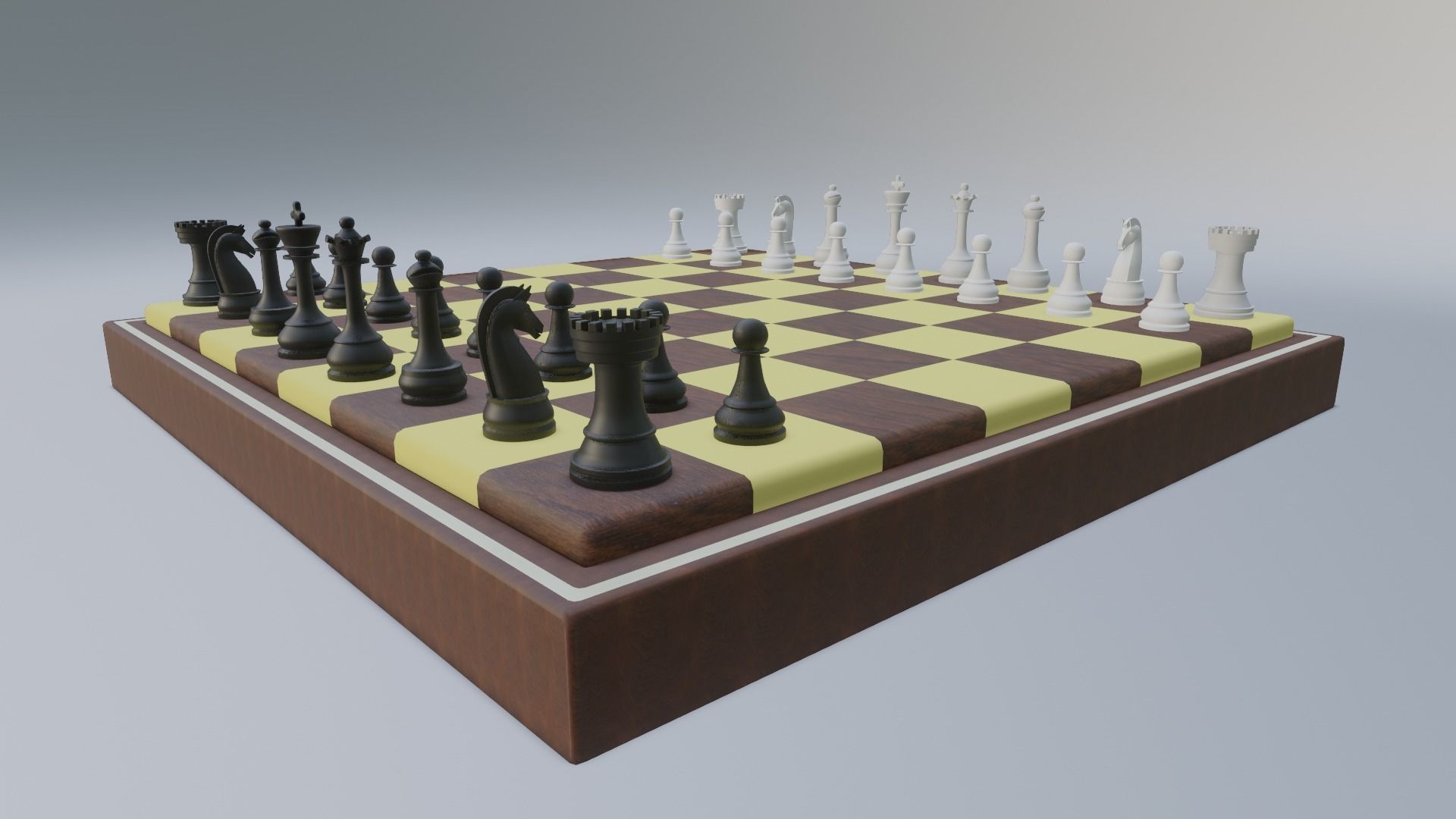 Lowpoly Chess Board 3D Model Low-poly 3D model_2