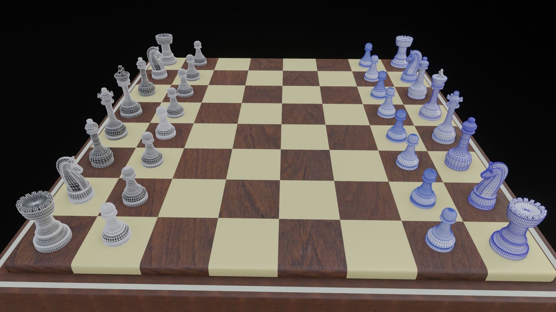 Lowpoly Chess Board 3D Model Low-poly 3D model_3