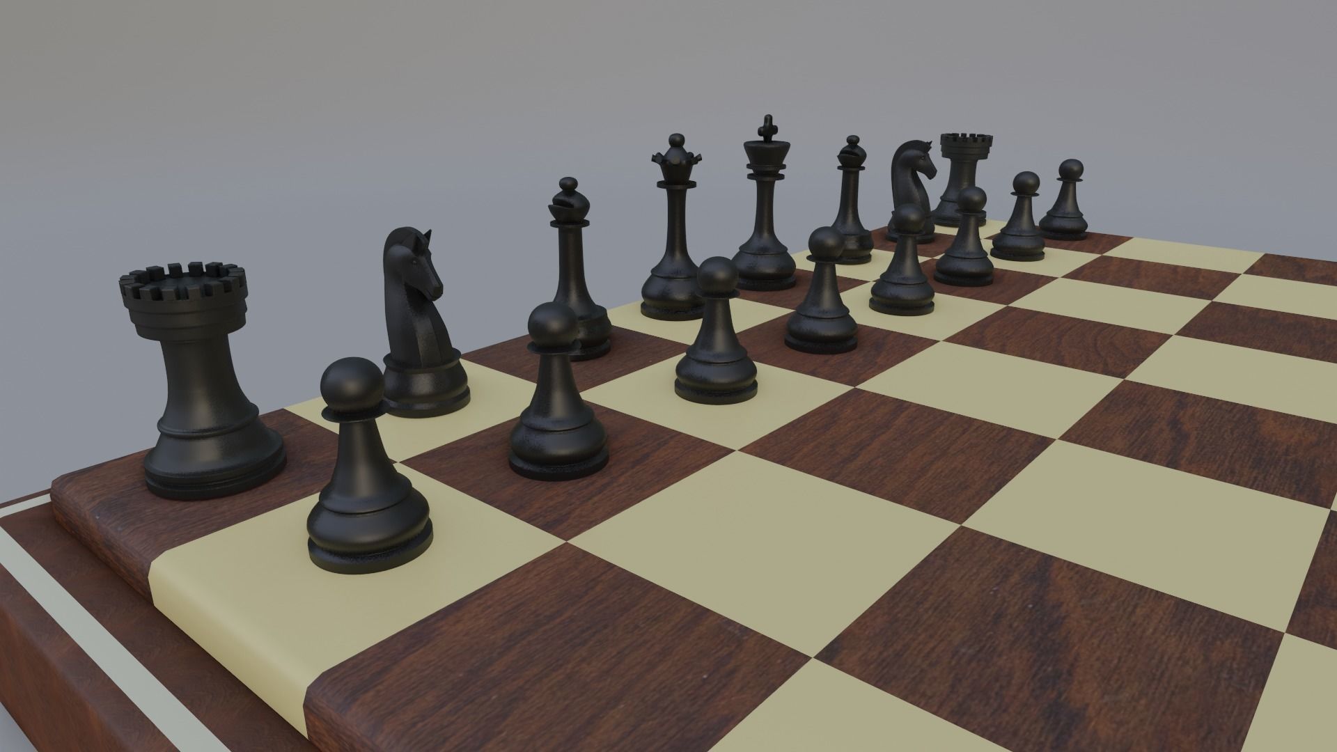 Lowpoly Chess Board 3D Model Low-poly 3D model_11