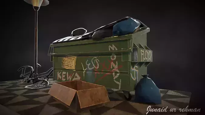 Dumpster prop Game ready asset