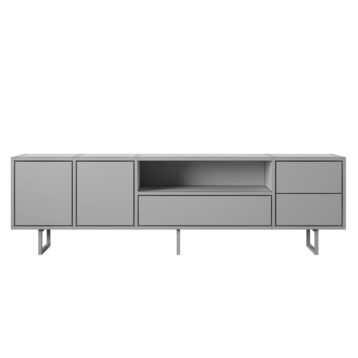console tv stand with drawers and legs 3D model_4