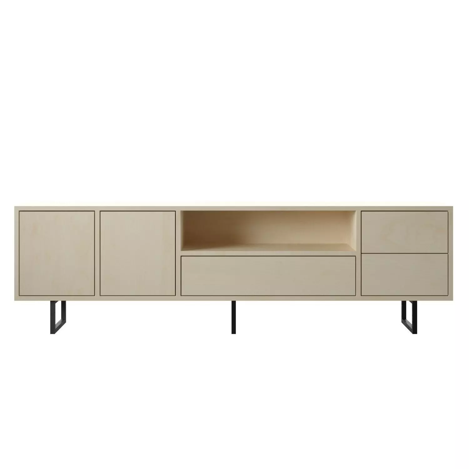 console tv stand with drawers and legs 3D model_0