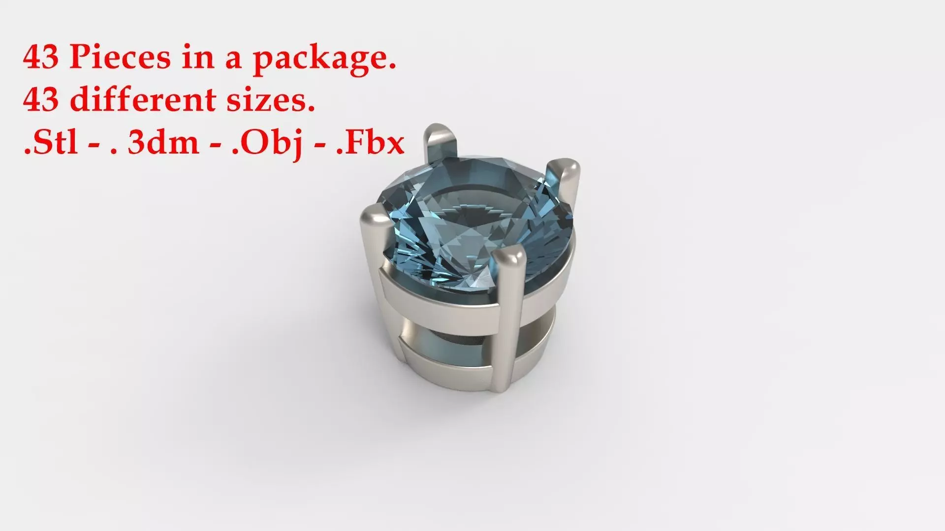 Jewelry Prong Head Set Package 085 3D print model_0