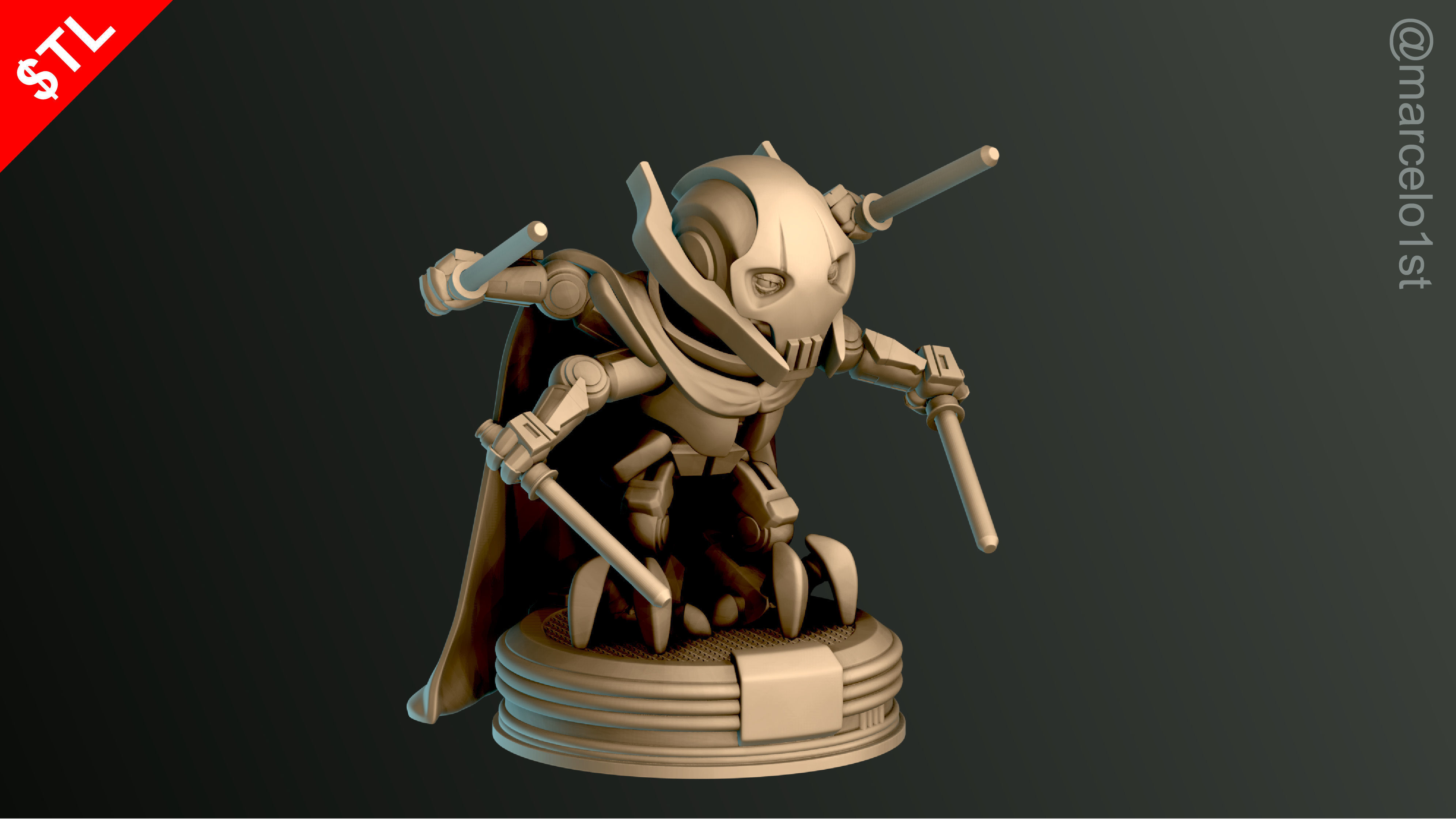 Cute General Grievous - Star Wars 3D print model_16