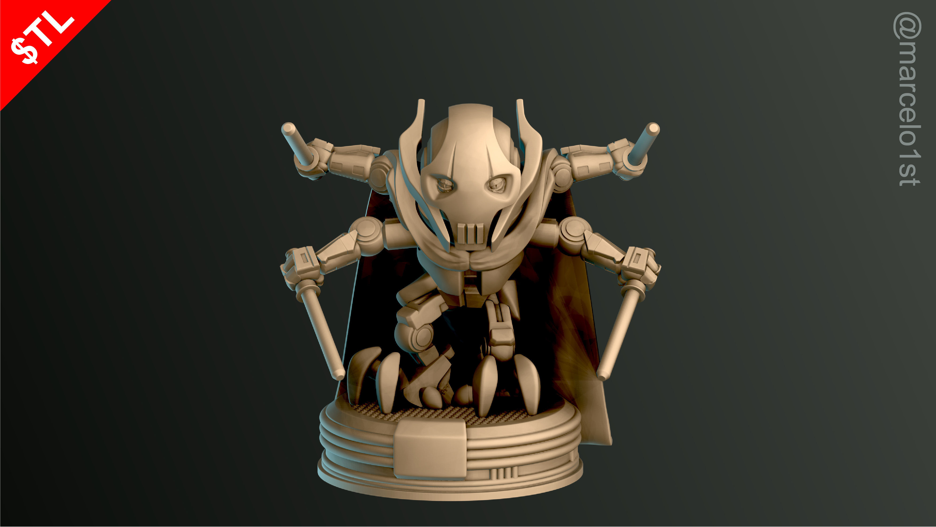 Cute General Grievous - Star Wars 3D print model_14