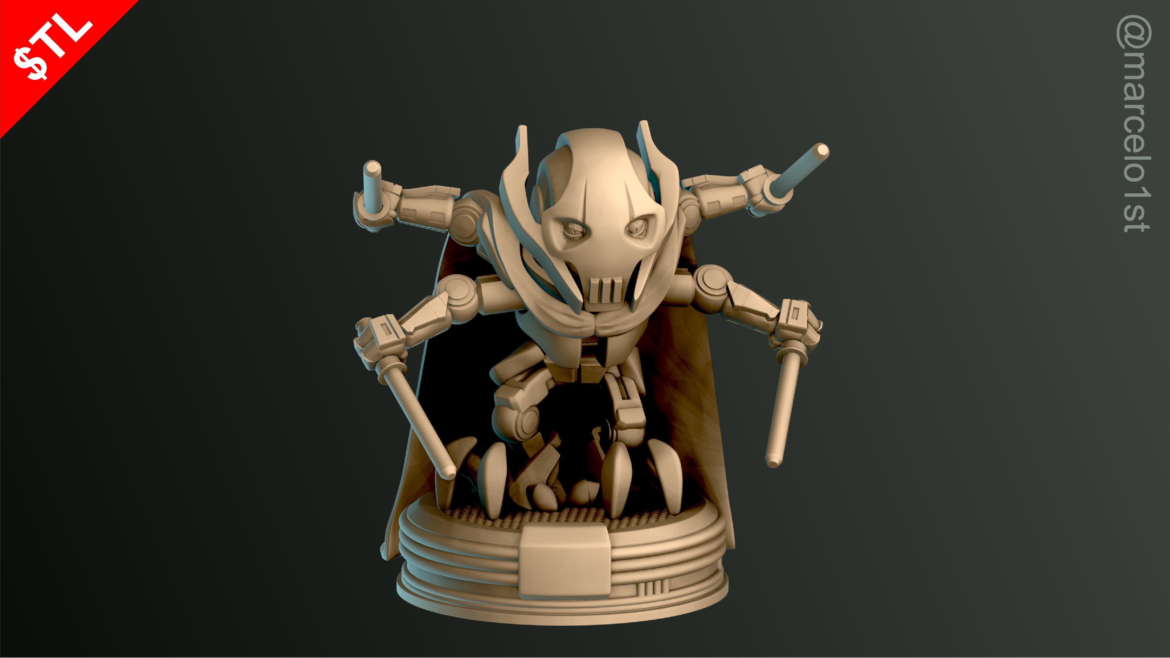 Cute General Grievous - Star Wars 3D print model_15